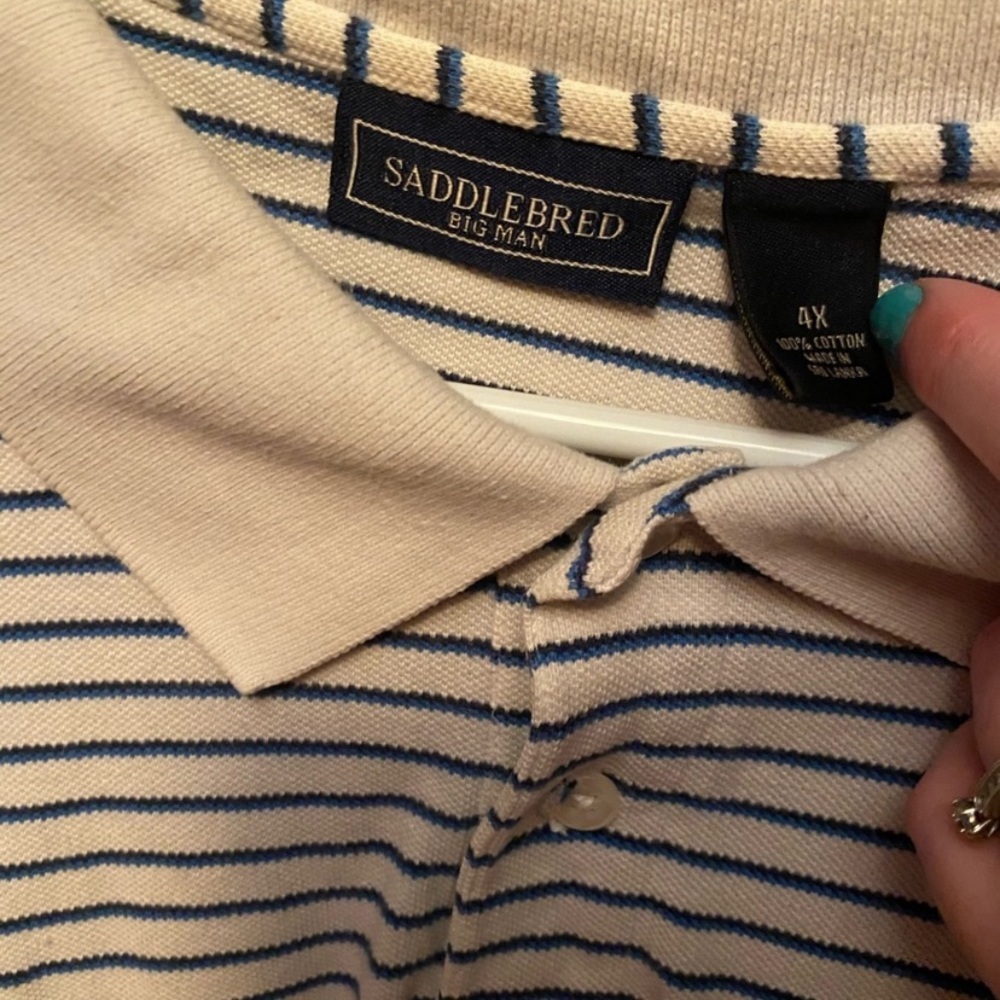 Saddlebred Striped Polo 4XL - Picture 2 of 2